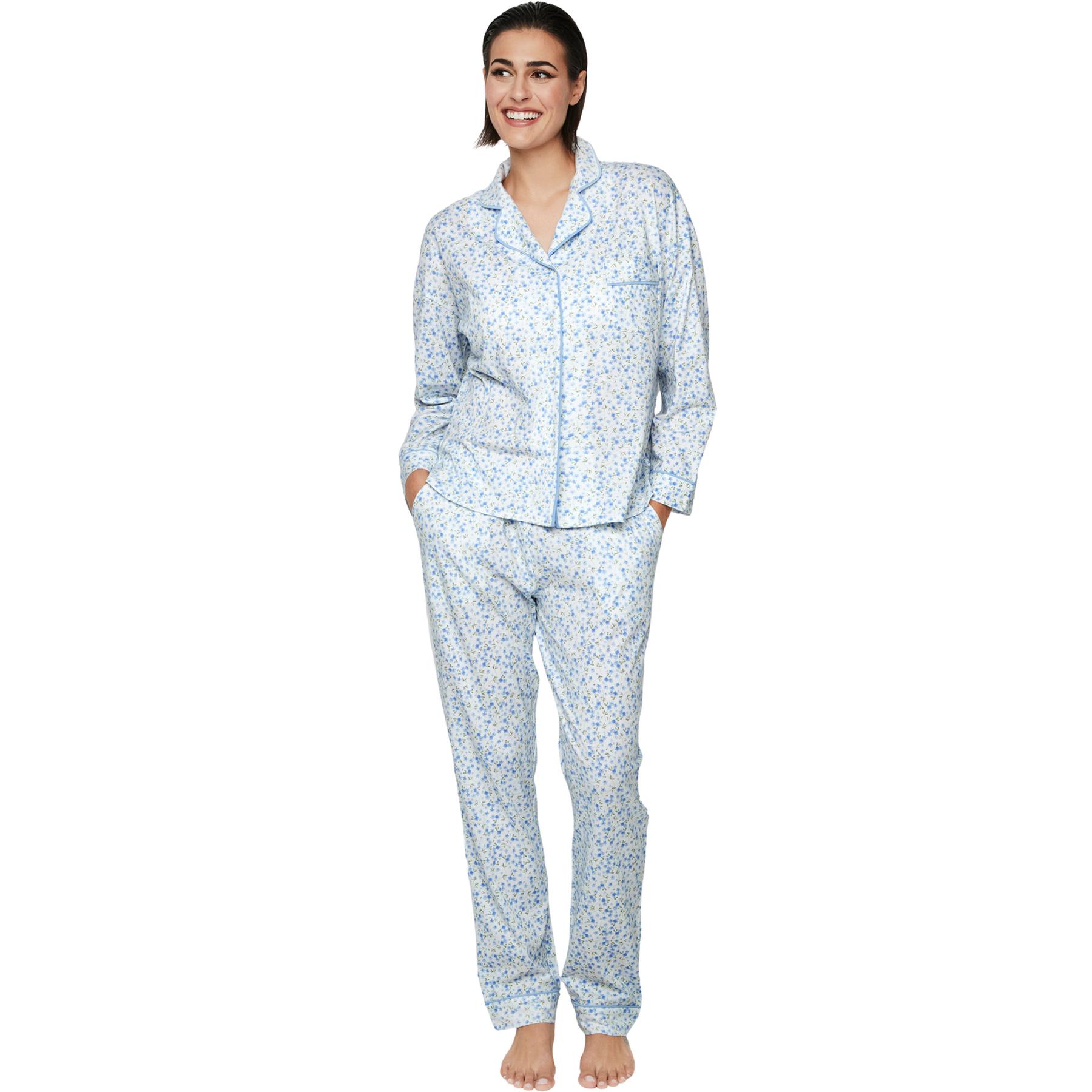 Pigiama pantalone e camicia a maniche lunghe donna  P111 Preppy