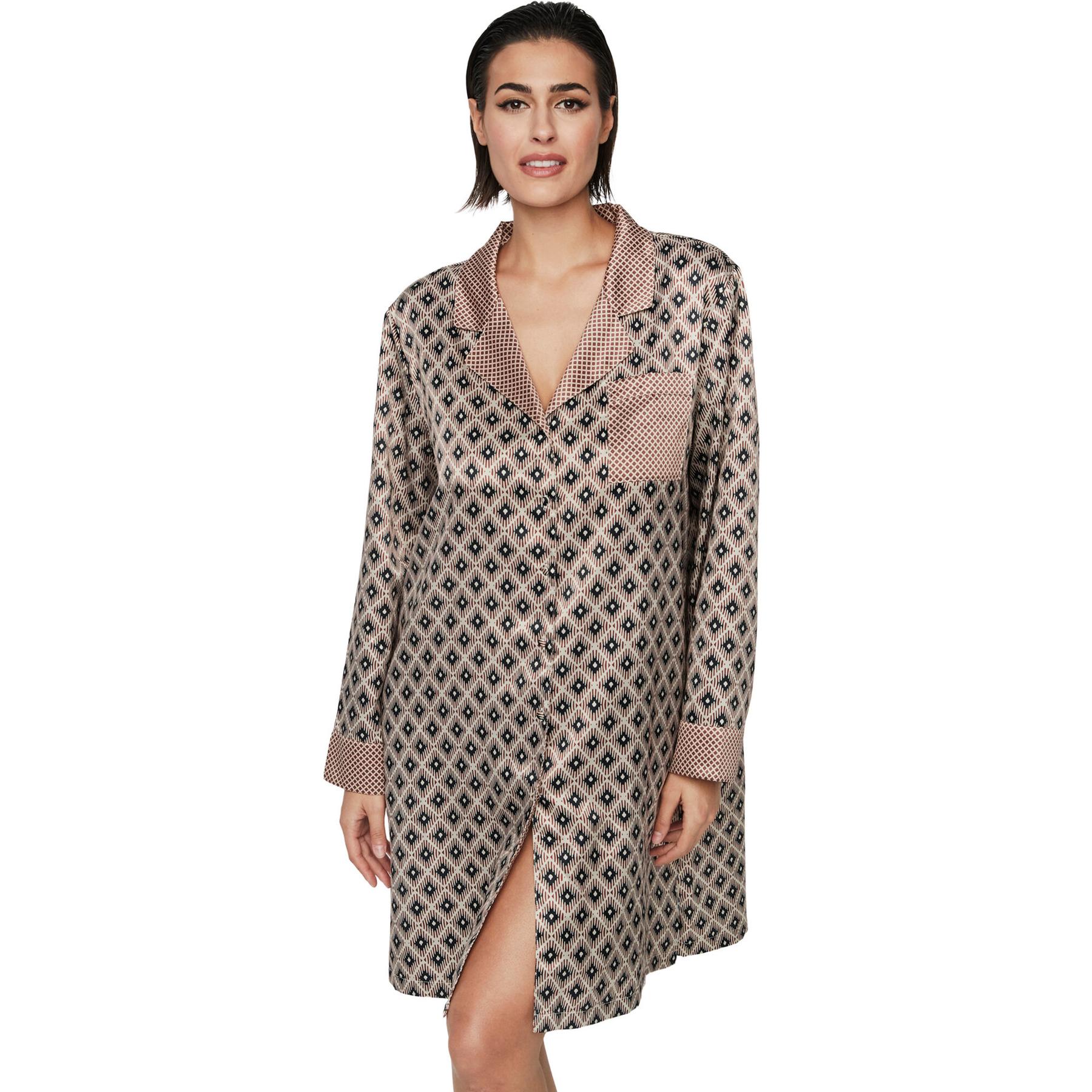 Vestito da notte a maniche lunghe donna  P116 Satin Sublime