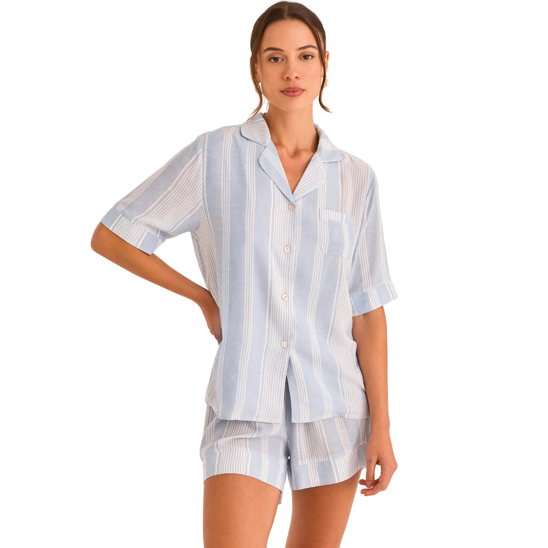 Pigiama maglietta maniche corte e shorts donna  P120