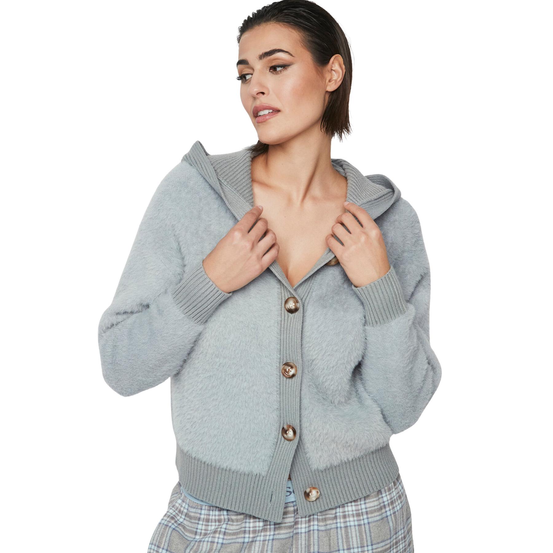 Felpa cropped con cappuccio in peluche da donna  PC1 Style ADD