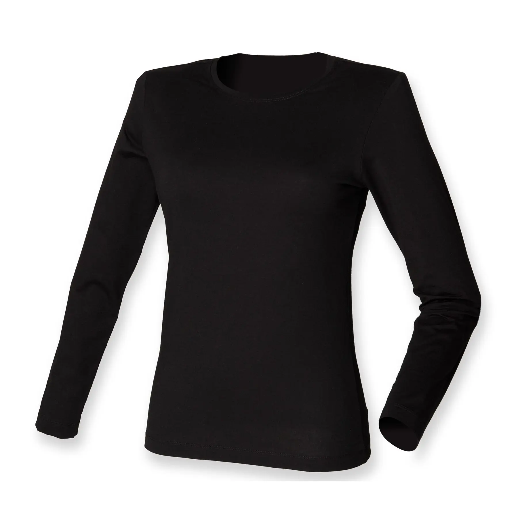 Image of T-Shirt Stretch Mit Langen Ärmeln Damen SF Clothing Feel Good