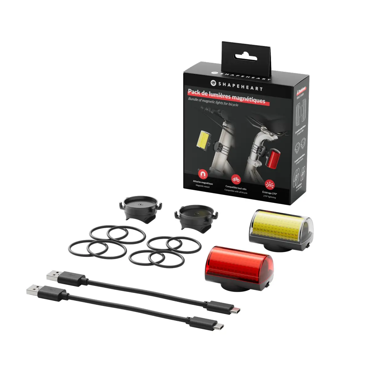 Velo Store - UK Front/Rear Magnetic Light Shapeheart | Extra 10% off with Subscription, Postage £16.79 to UK Fedex.