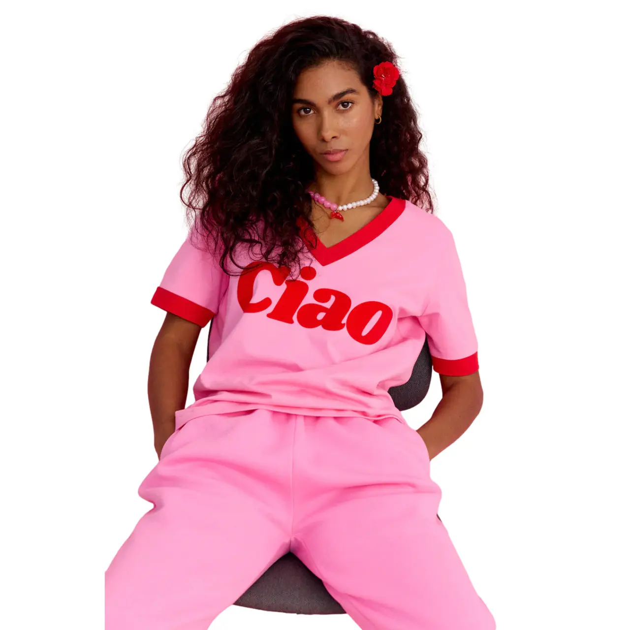 T-shirt da donna con scollo a V  Ciao