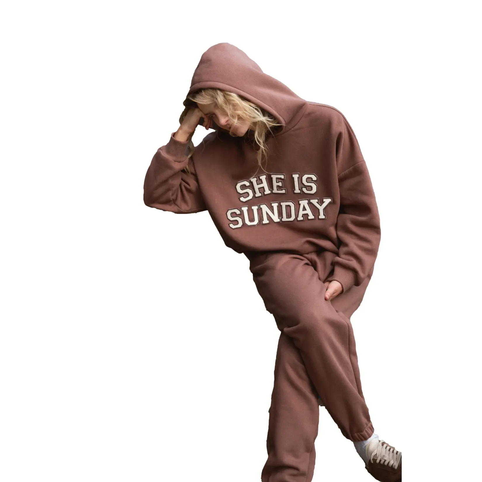 Image of Hoodie Damen She is Sunday Z Kapturem