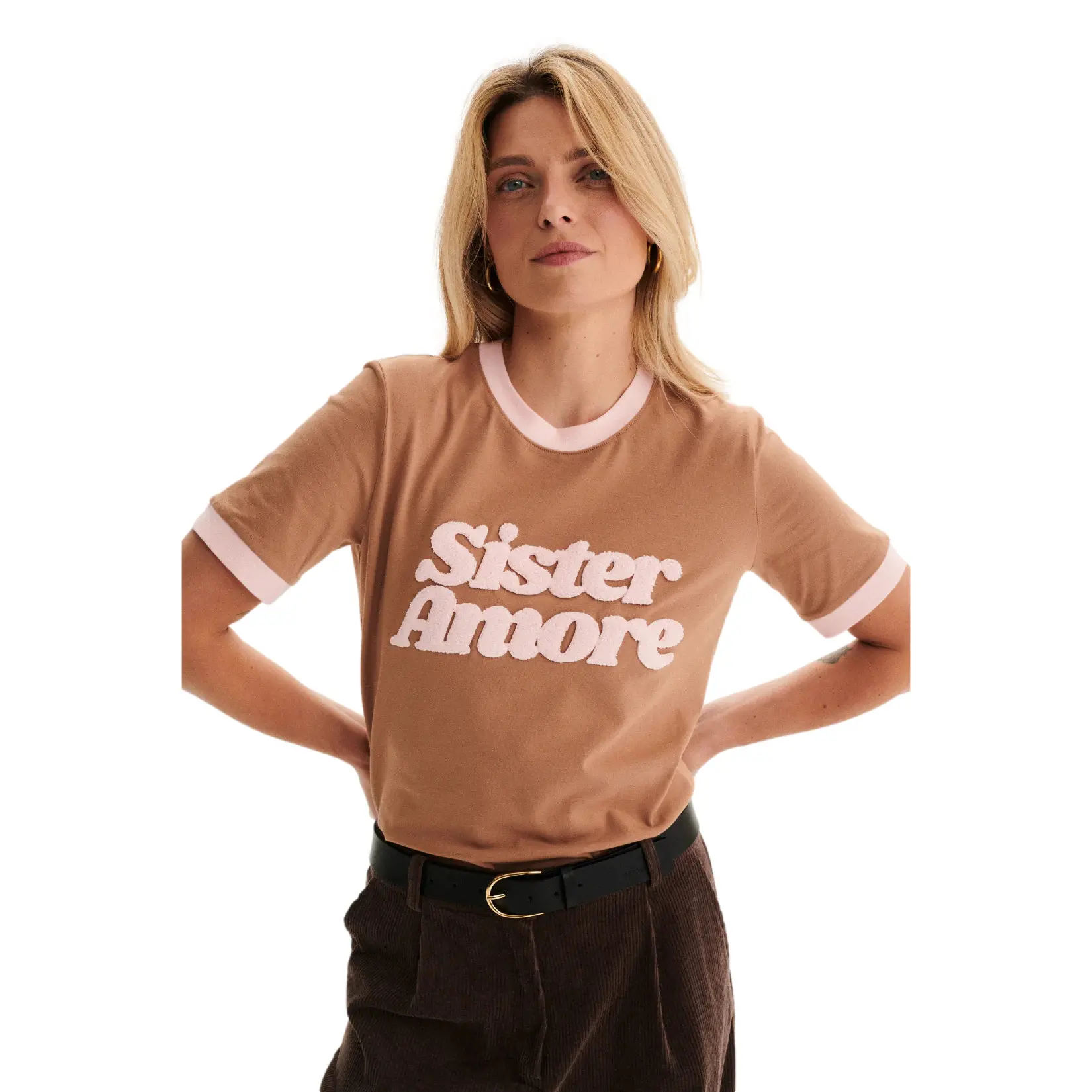 Image of Damen T-Shirt She is Sunday Sister Amore