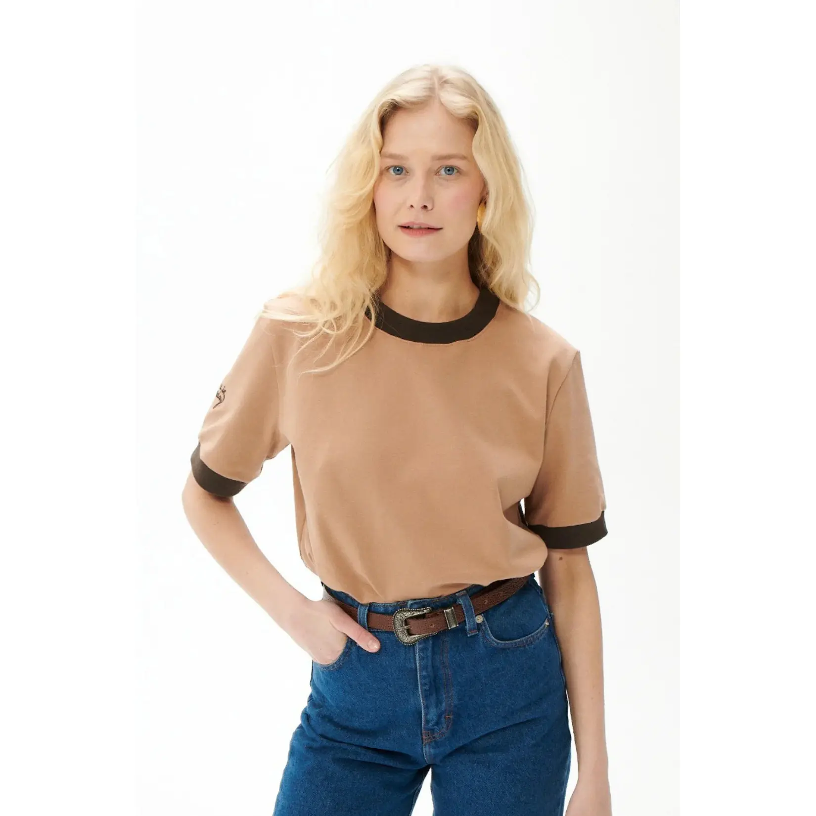 Image of Damen T-Shirt She is Sunday Basic