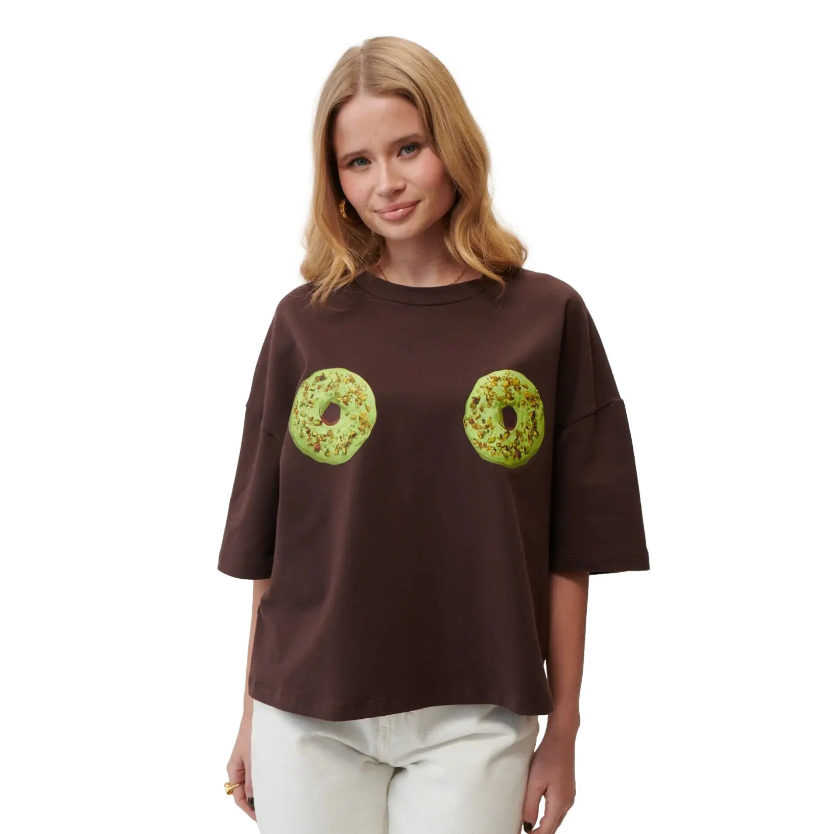 Image of Damen T-Shirt She is Sunday Pistachio Club