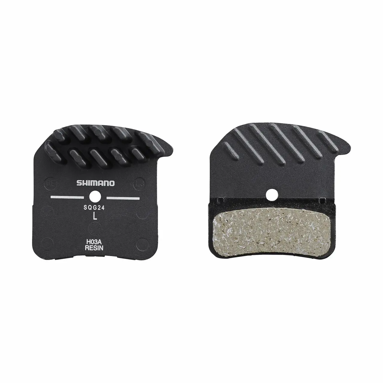 Velo Store - UK Resin bicycle brake pads with fin and spring with cotter pin Shimano H03A-RF (x2) | Extra 10% off with Subscription, Postage £16.79 to UK Fedex.