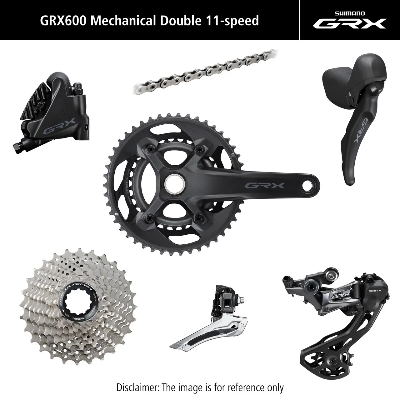 Velo Store - UK Complete group double bike Shimano GRX 600 11 SPEED 172,5 mm, 11-30T | Extra 10% off with Subscription, Postage £16.79 to UK Fedex.