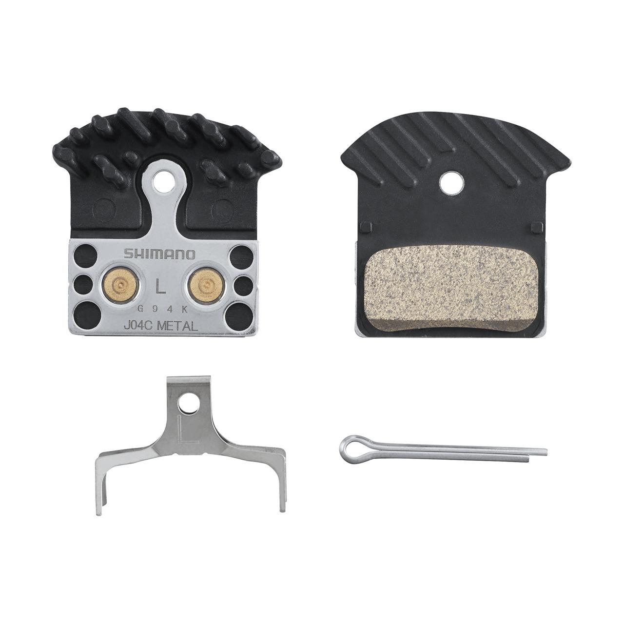 Velo Store - UK Pair of metal bicycle brake pads with fin and spring with cotter pin Shimano J04C-MF | Extra 10% off with Subscription, Postage £16.79 to UK Fedex.