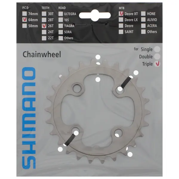 Shimano XT Kettenblatt FC-M771-K 9-fach / FC-T8000 10-fach