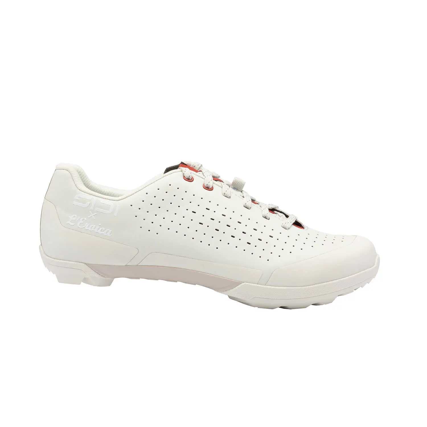 SIDI Polvere - Gravelschoen - Fietsschoenen Heren - Vetersluiting - Off-road - Wit Rood - Maat 44