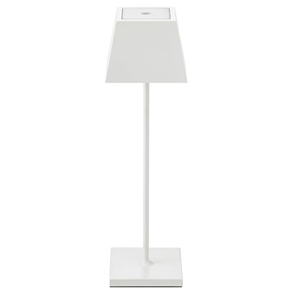 4028085450158 - LED-Akkutischleuchte Nuindie ECKIG in Weiß 22W 180 lm Flex Mood 2200K-2700K mit Li-Ion-Akku inklEasy-Connect Ladekabel IP54