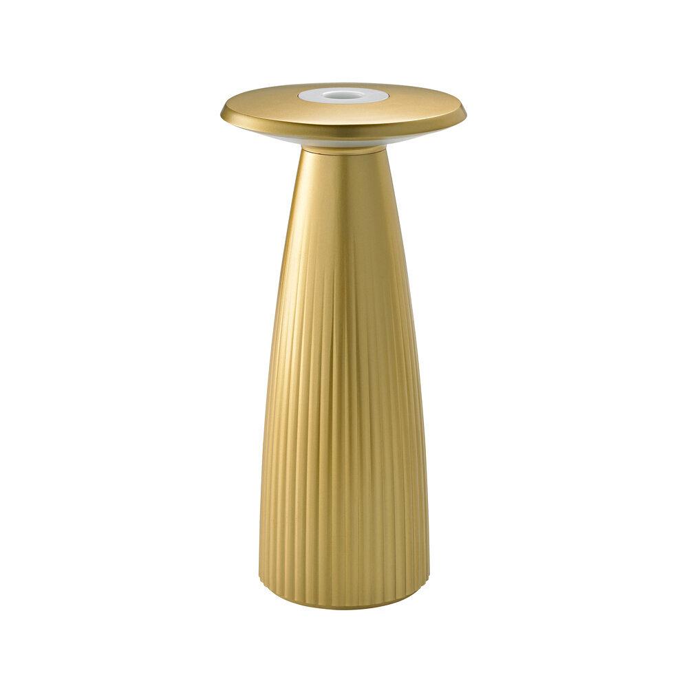 4028085454484 - SIGOR Blumenvase Akku-Tischleuchte LED Nuflair 24cm Flex-Mood IP54 USB-C dimmbar goldfarben