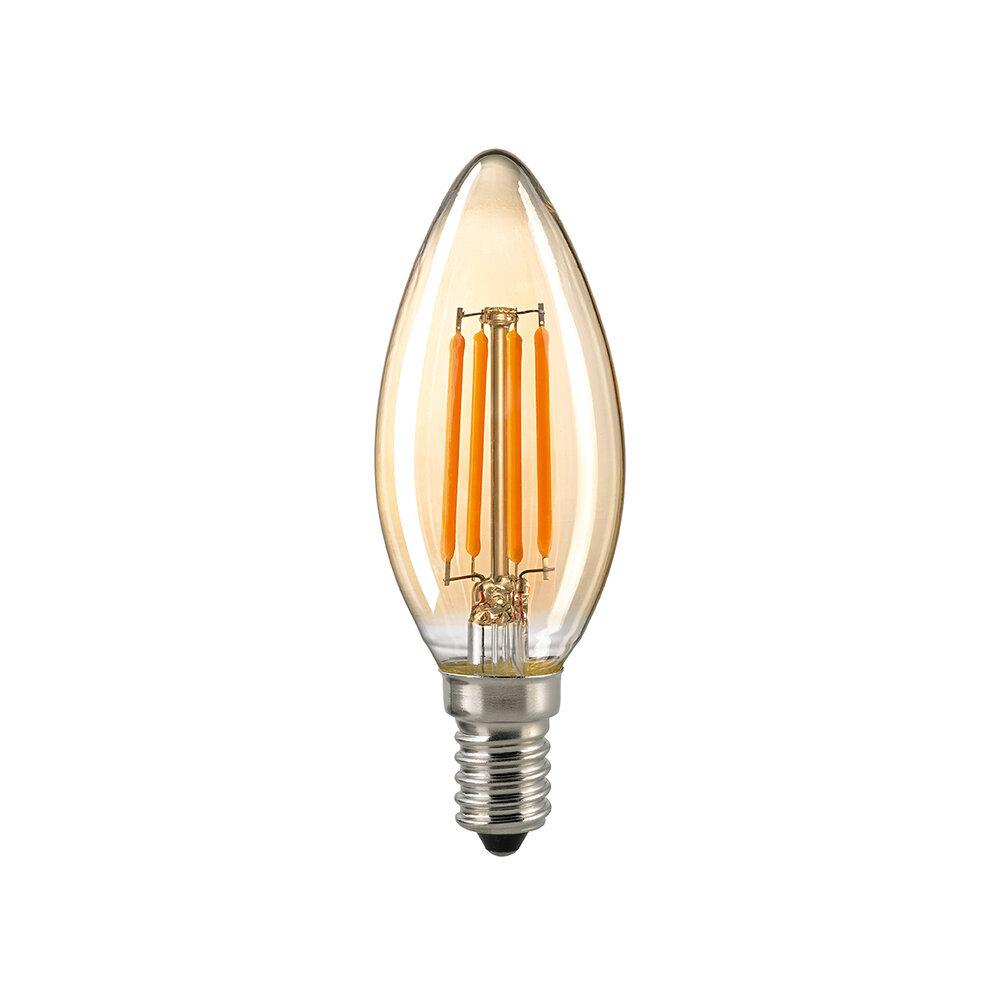 4028085613362 - LED Filament Leuchtmittel Kerze gold 4W E14 410lm 2400K dimmbar