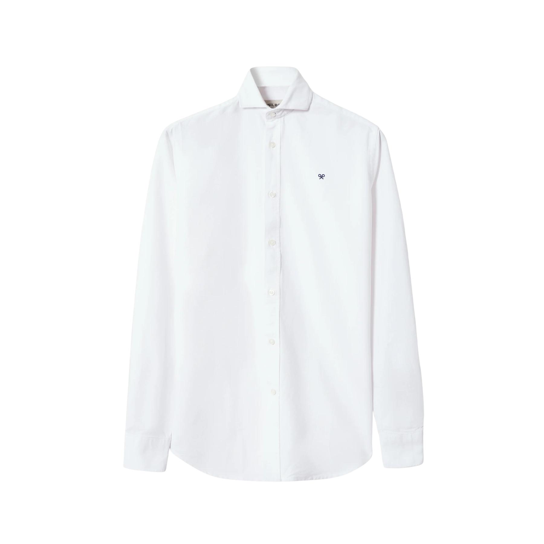 8445165548936 - Langarmhemd aus Oxford-Stoff mit Cutaway-Kragen Silbon