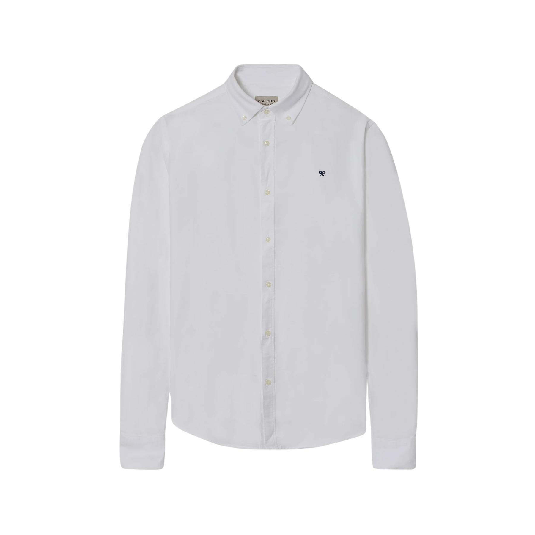 8445165548998 - Langarmhemd aus Oxford-Stoff in klassischer Passform Silbon