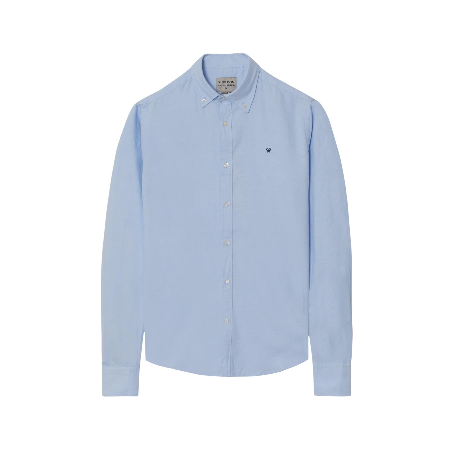 8445165549506 - Langarmhemd aus Oxford-Stoff normale Passform Silbon