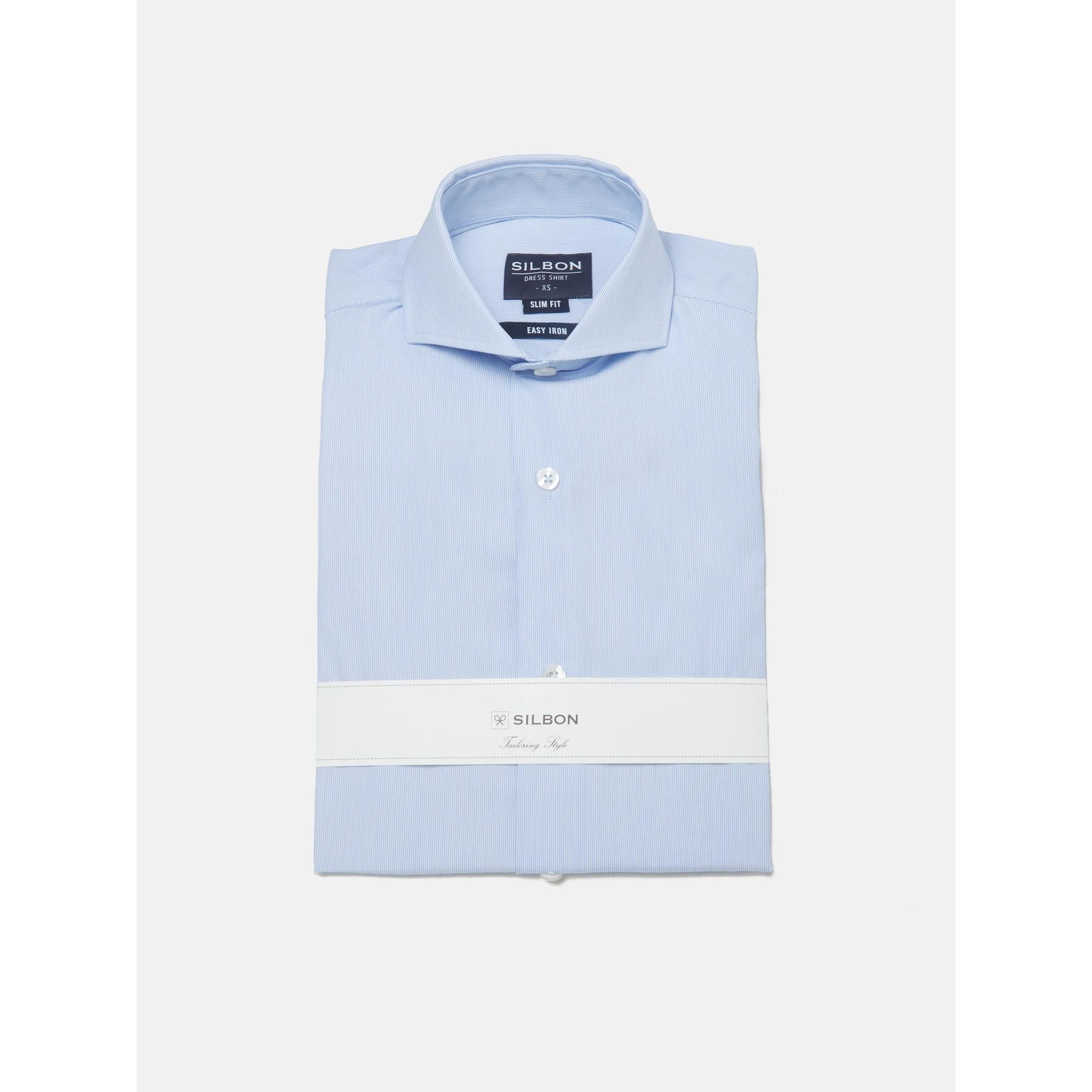 8445165716670 - Gestreiftes Langarmhemd mit einfachem Manschette Silbon