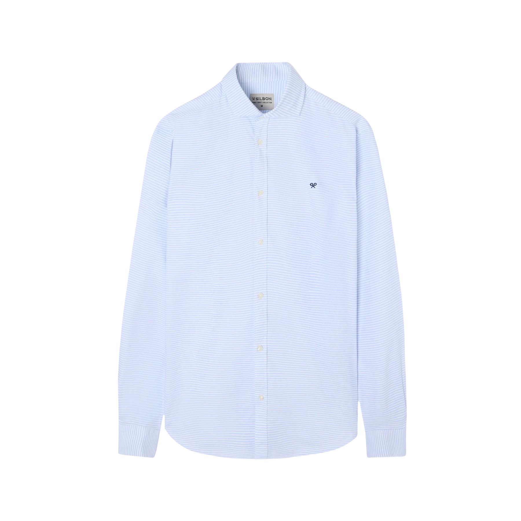 8445165978856 - Gestreifte Langarmhemd aus Oxford-Stoff Silbon