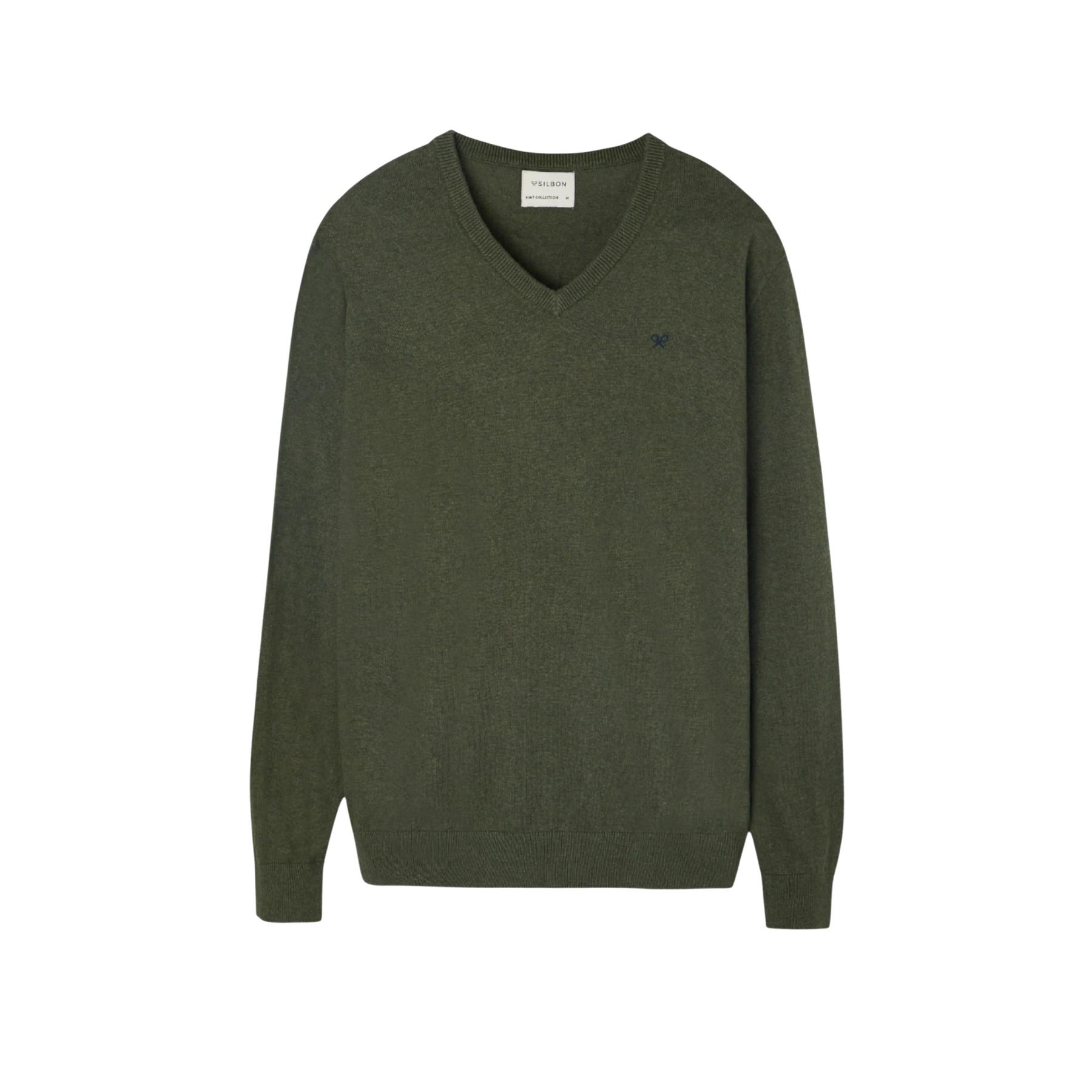 8447340175203 - Gesticktes klassisches Tennisracket-Polo mit Rundhalsausschnitt Silbon