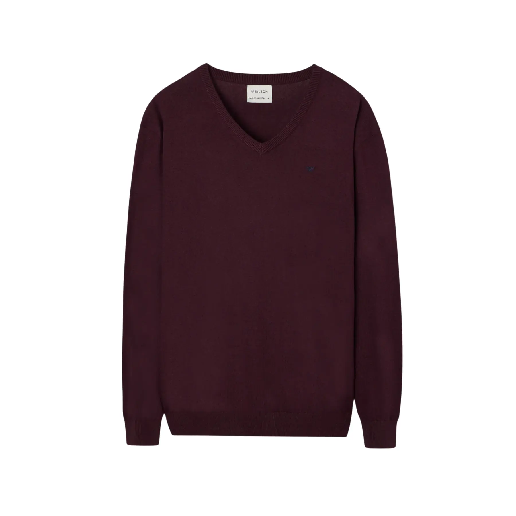 Polo col V classico ricamato con racchetta da tennis sul petto Silbon