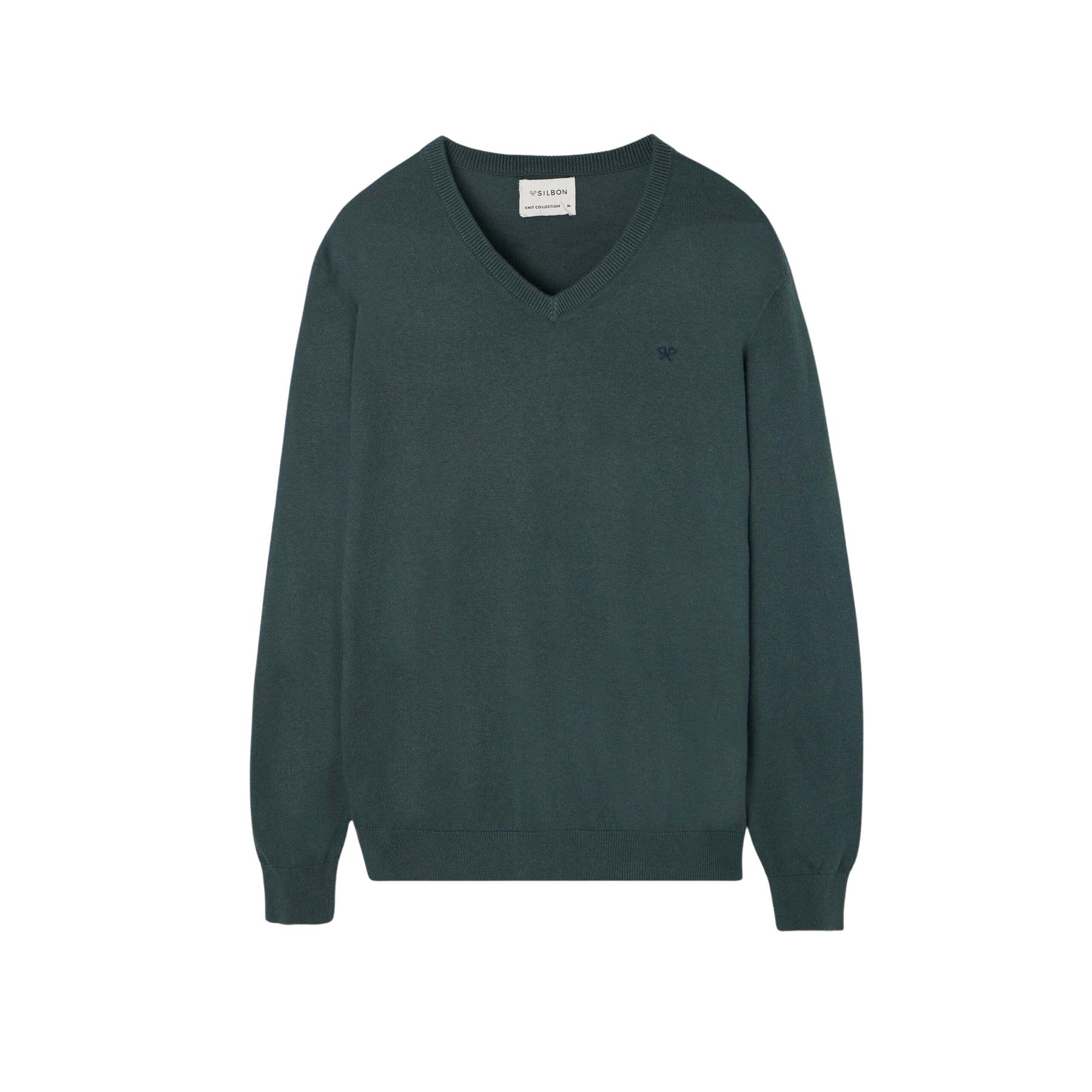 8447340166911 - Gesticktes klassisches Tennisracket-Polo mit Rundhalsausschnitt Silbon