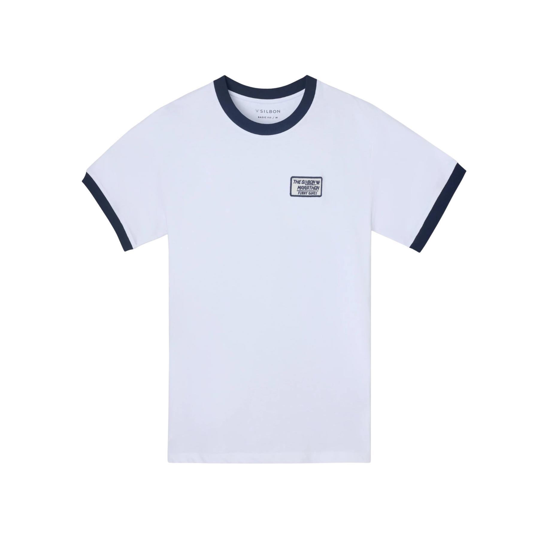 8447340190114 - T-Shirt mit Retro-Seidenpatch Silbon