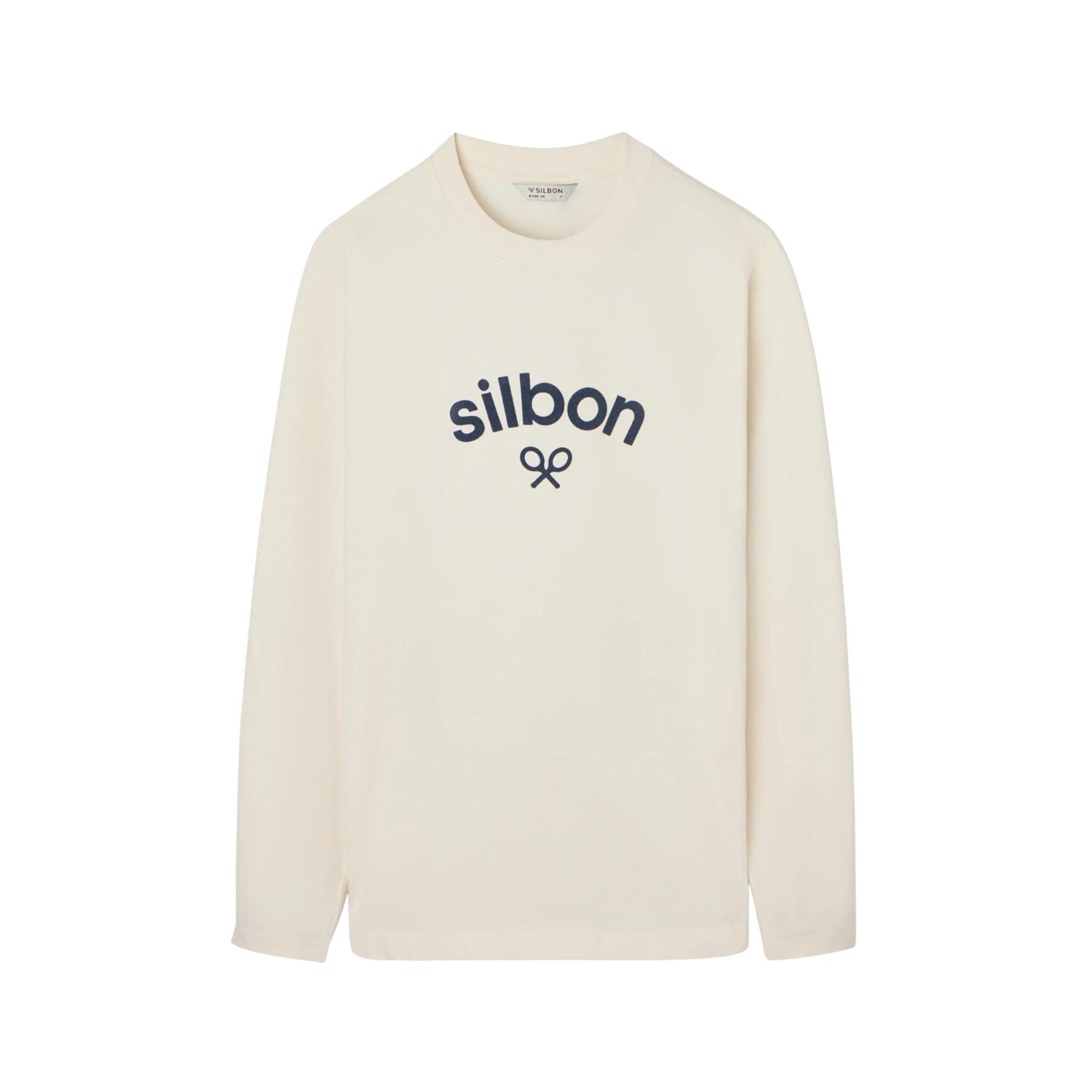 8447340191678 - Langarm-T-Shirt mit mittlerem Logo Silbon