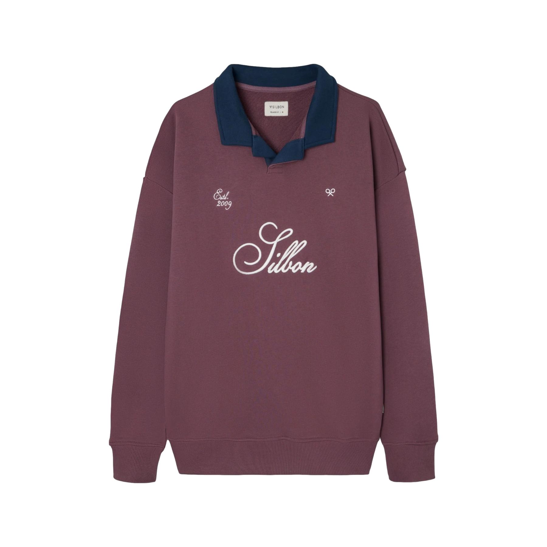 8447340217125 - Poloshirt-Sweatshirt mit kontrastierendem Kragen Silbon