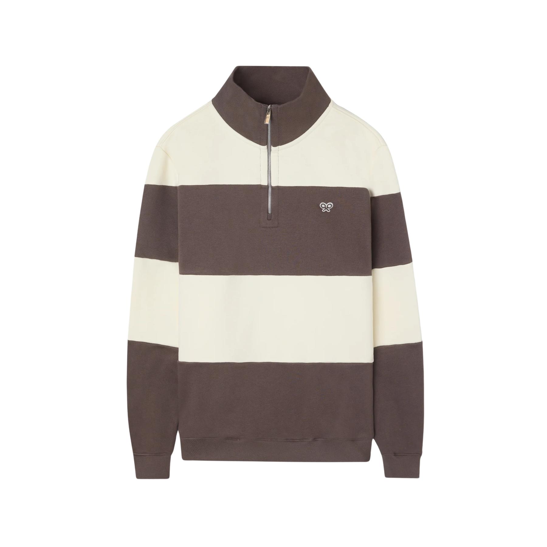 8447340217835 - gestreifter Polo-Zip-Hoodie Silbon