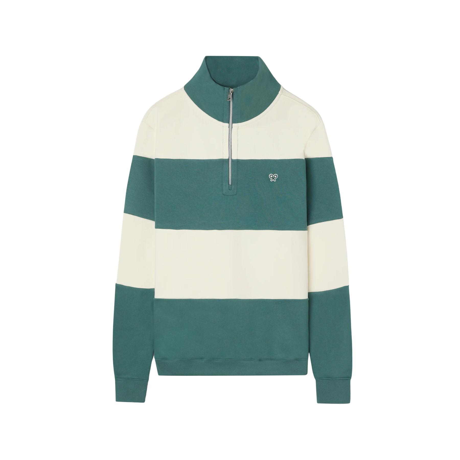 8447340217910 - gestreifter Polo-Zip-Hoodie Silbon