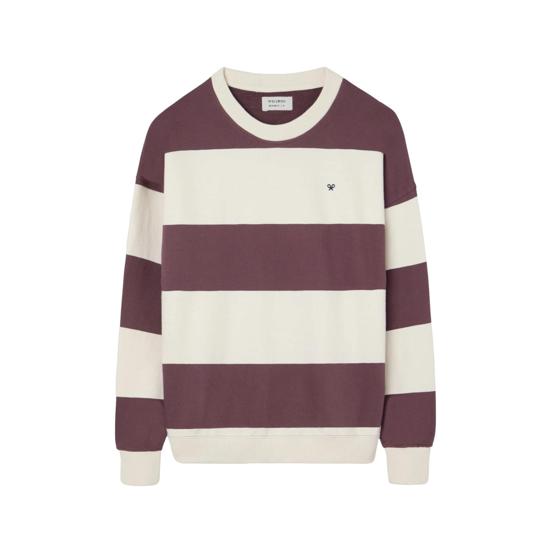 8447340170109 - Gestreifter Sweatshirt aus Baumwollmischung Silbon