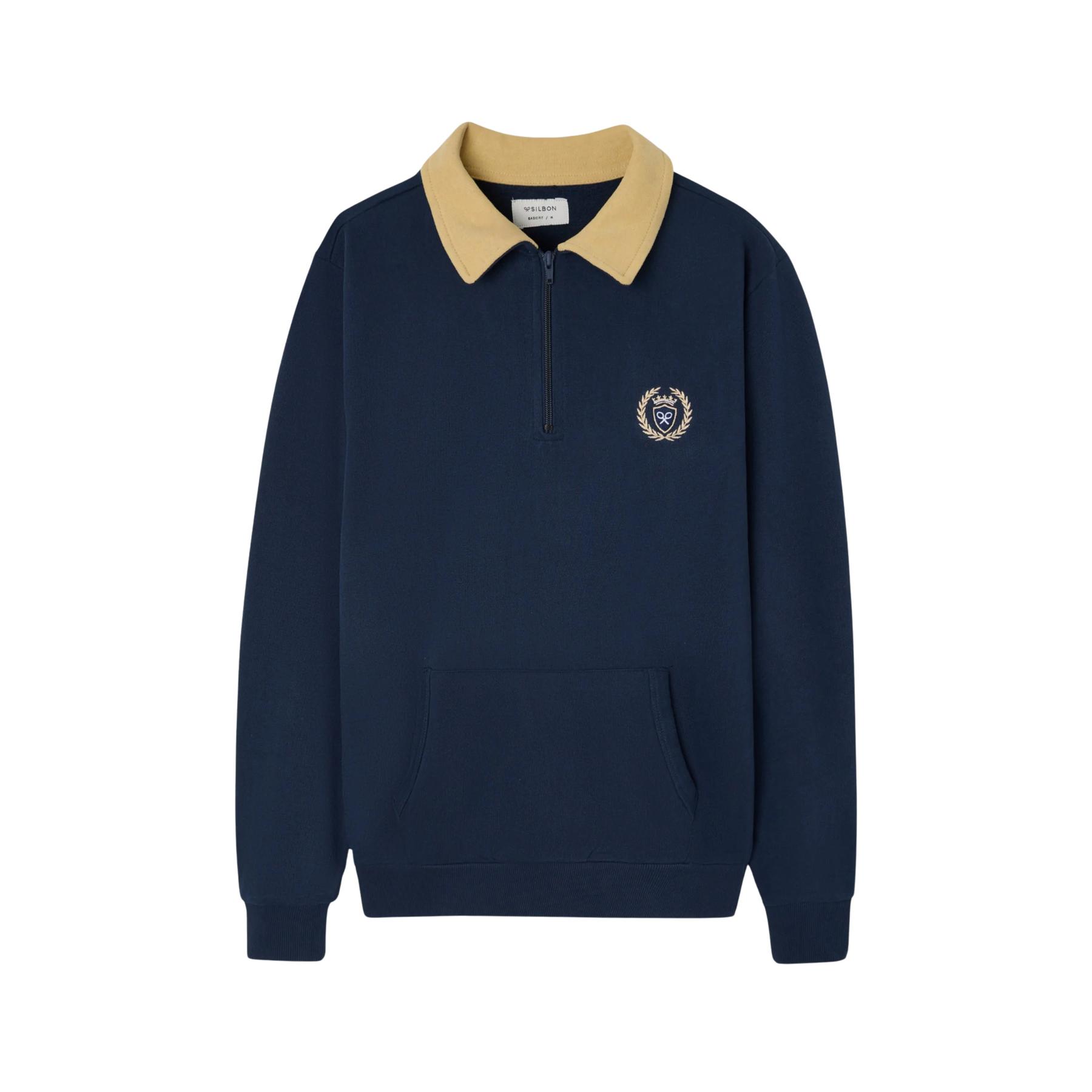 8447340170338 - Poloshirt mit 1 2 Reißverschluss und Wappen Silbon