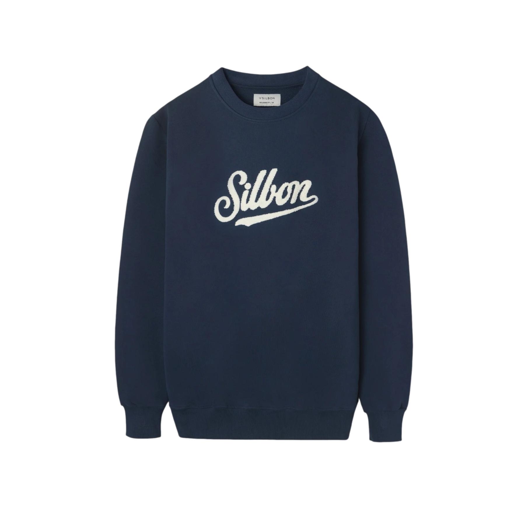 8447340203074 - Retro Baumwoll-Sweatshirt mit Schriftzug Silbon