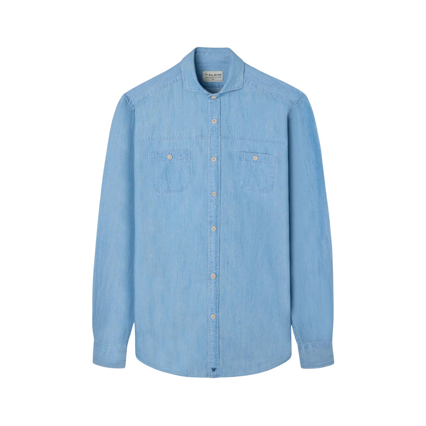 8447340157001 - Jeanshemd mit langen Ärmeln und Taschen Silbon