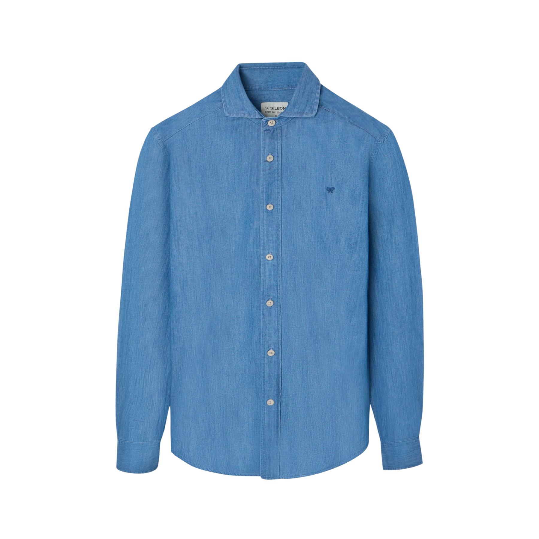 8447340157087 - Langarmhemd aus Jeansstoff Silbon