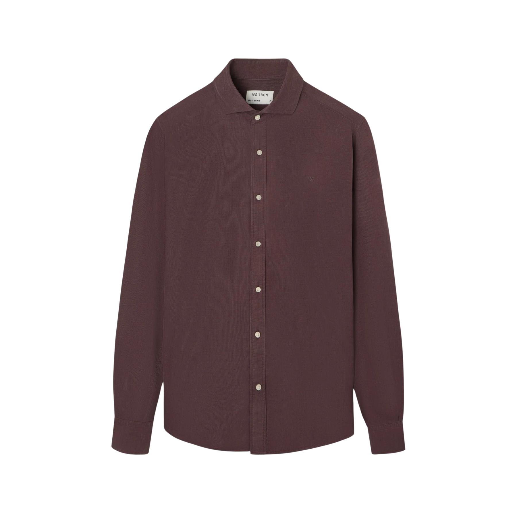 8447340187664 - Langarmhemd mit Stehkragen aus Samt Silbon