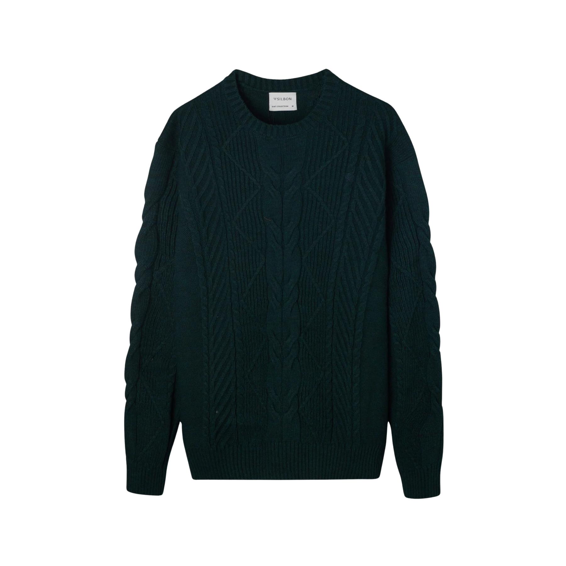 8447340177993 - Pullover mit Rundhalsausschnitt aus strukturiertem Material mit Schlägerstickerei Silbon