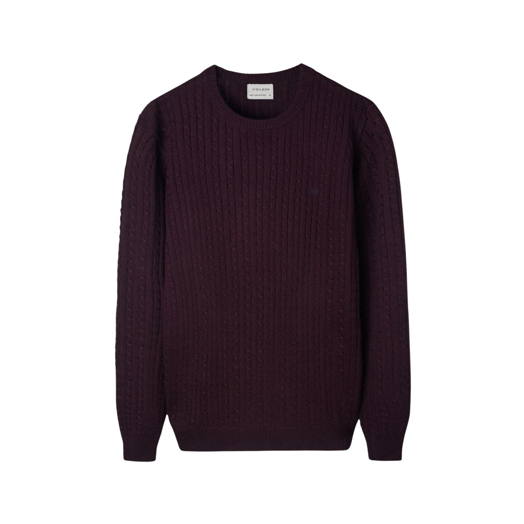 8447340171120 - Klassischer Pullover mit gedrehtem Muster Silbon