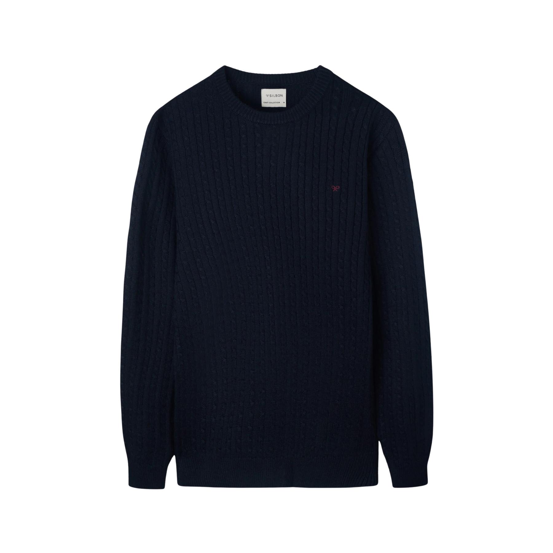 8447340171205 - Klassischer Pullover mit gedrehtem Muster Silbon