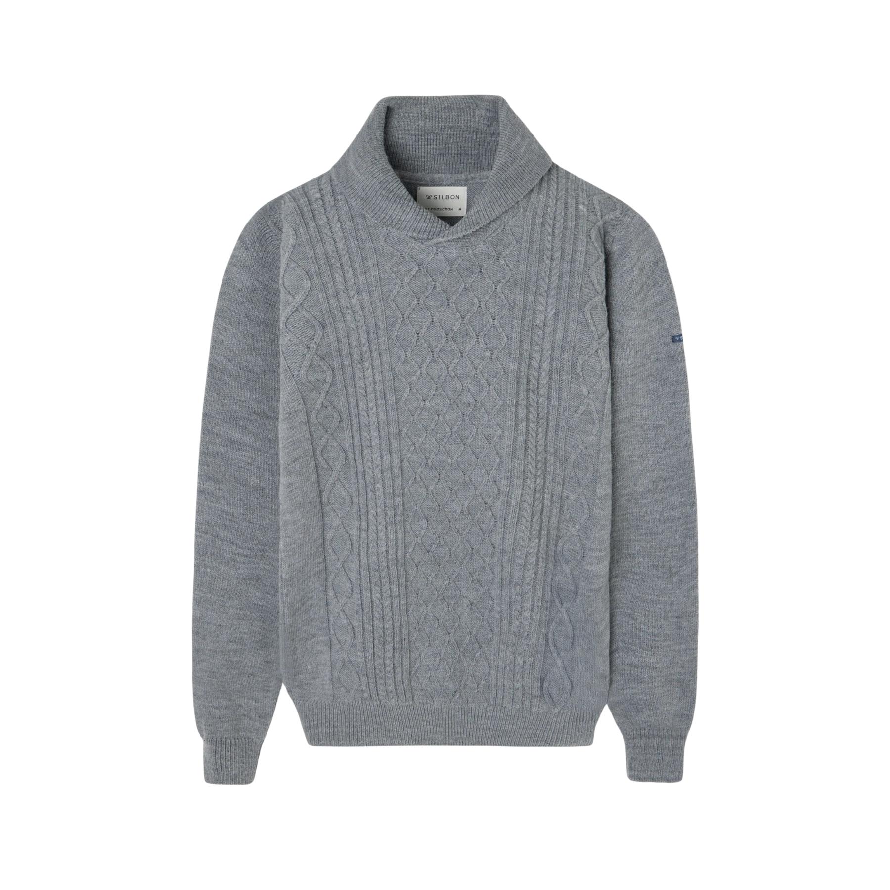 8447340178037 - Pull mit gemischter Wolle Schal Silbon