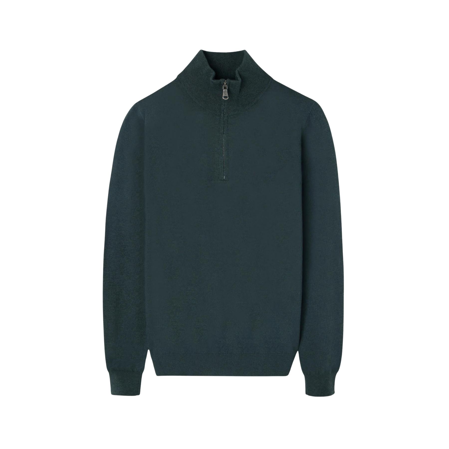 8447340171571 - Pullover mit Stehkragen 1 4 Reißverschluss aus Mischwolle Silbon