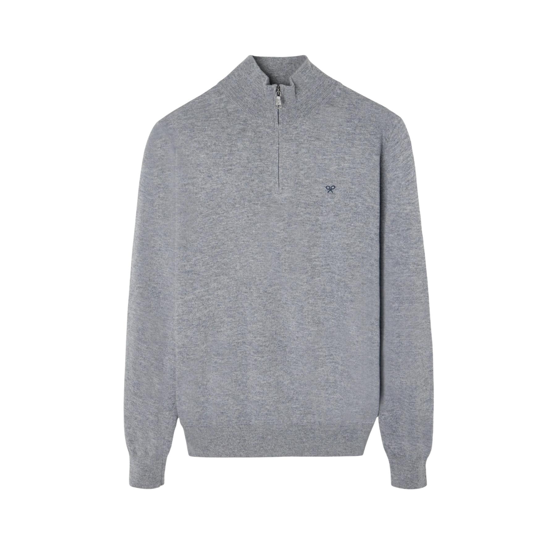 8447340171670 - Pullover mit Stehkragen 1 4 Reißverschluss aus Mischwolle Silbon