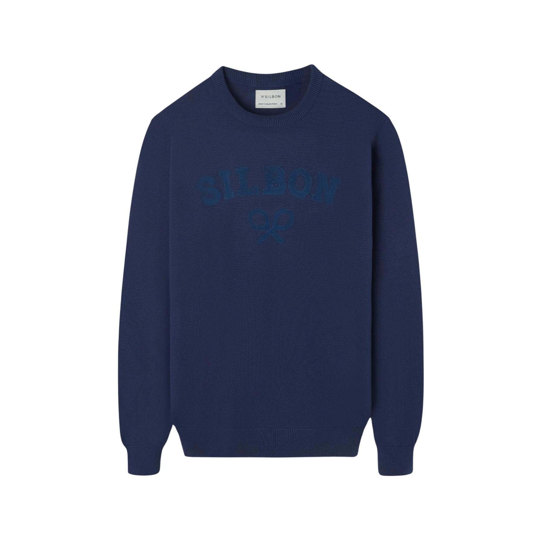 8447340178822 - Pull mit Rundhalsausschnitt aus Baumwolle mit besticktem Schläger Silbon