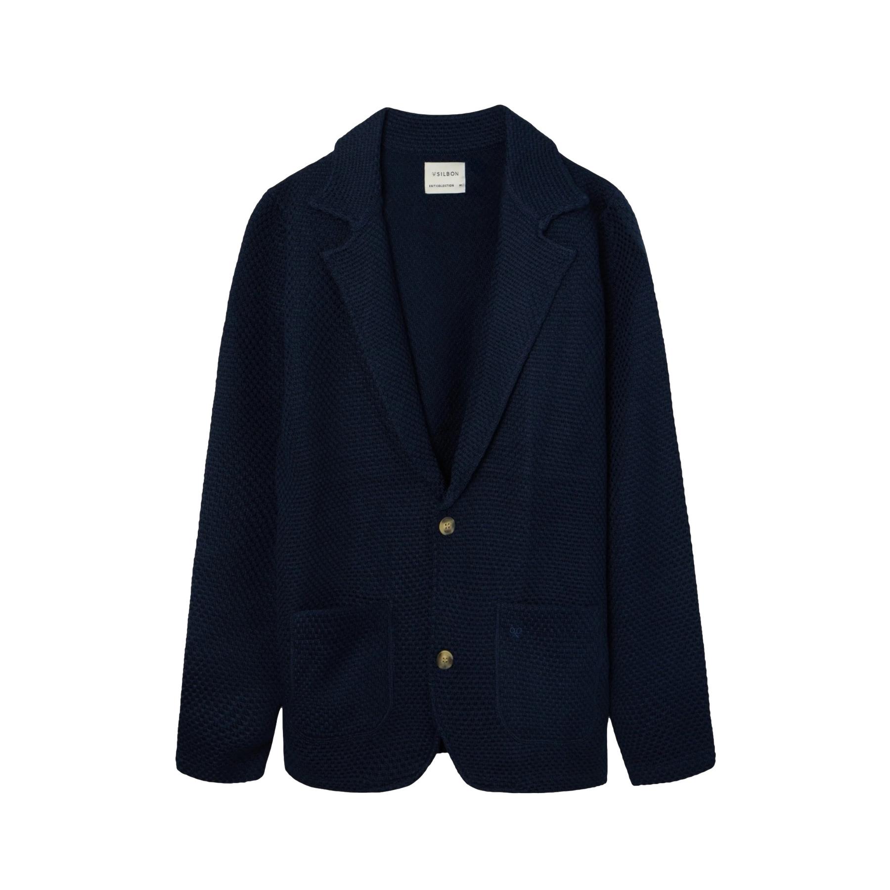 8447340172080 - Blazer mit strukturiertem Reverskragen Silbon