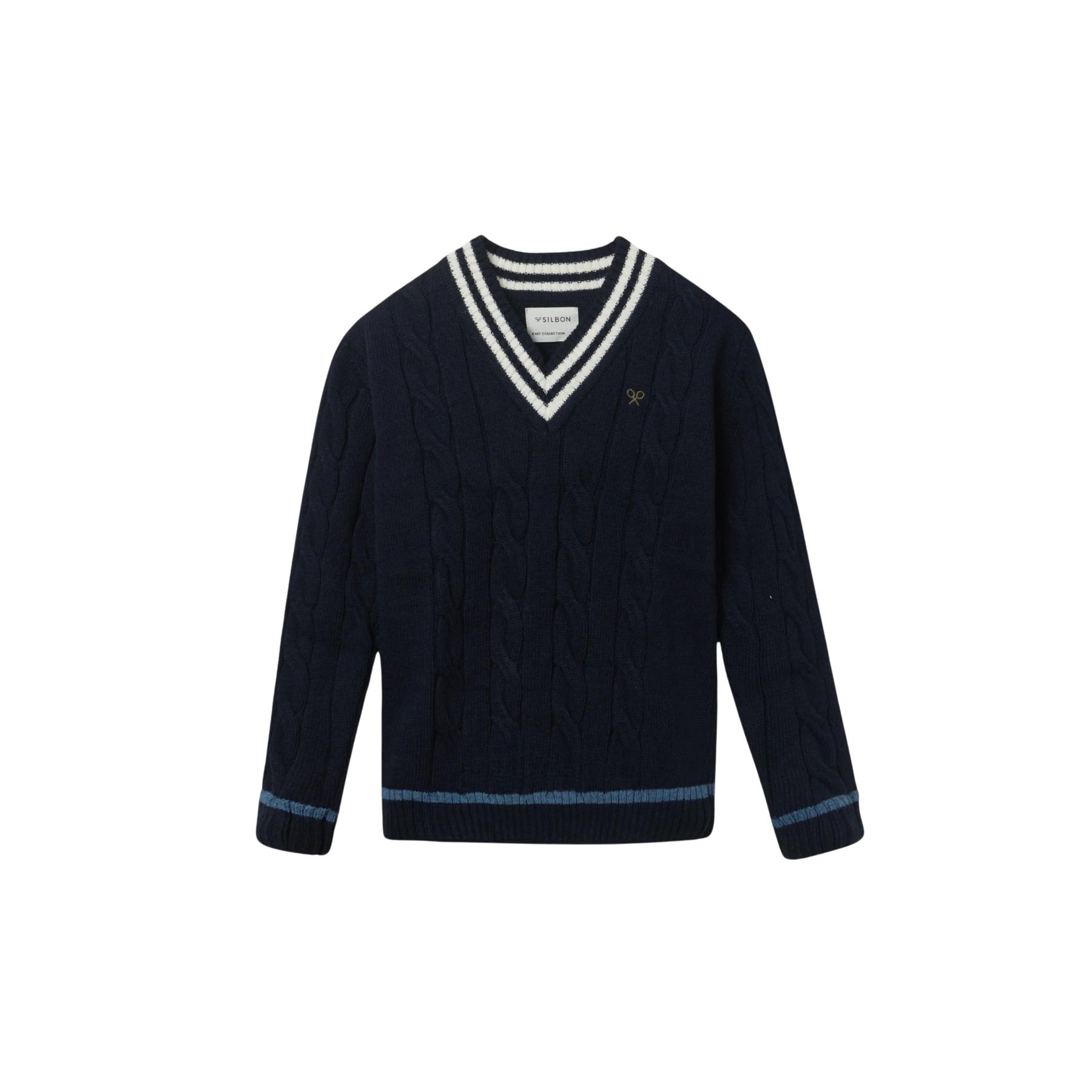 8447340179027 - Pull col V aus Mischwolle für Kinder Silbon