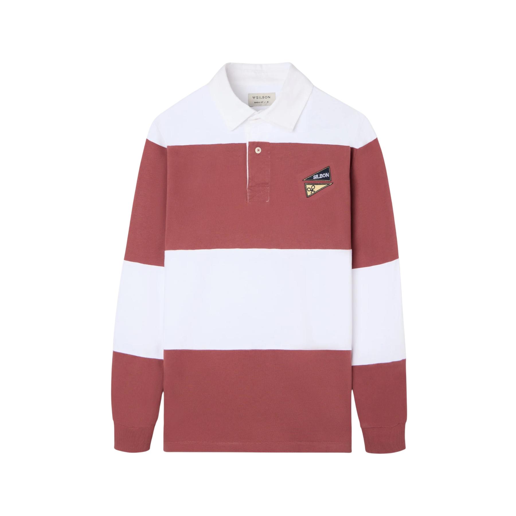 8447340232791 - Gestreiftes Langarm-Rugby-Shirt Silbon