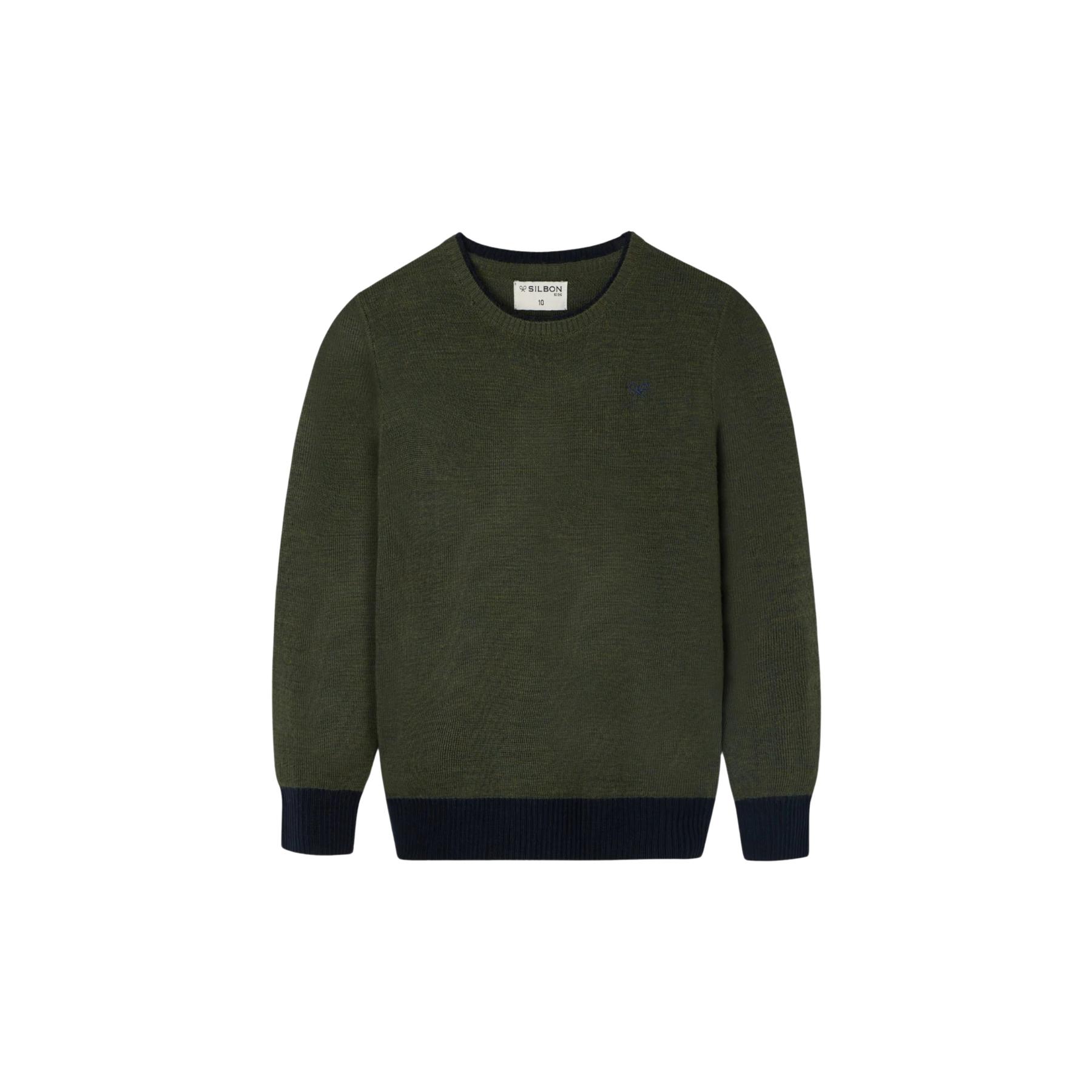 8447340179256 - Blauer Kinder-Pullover mit Rippkragen und elastischem Saum Silbon