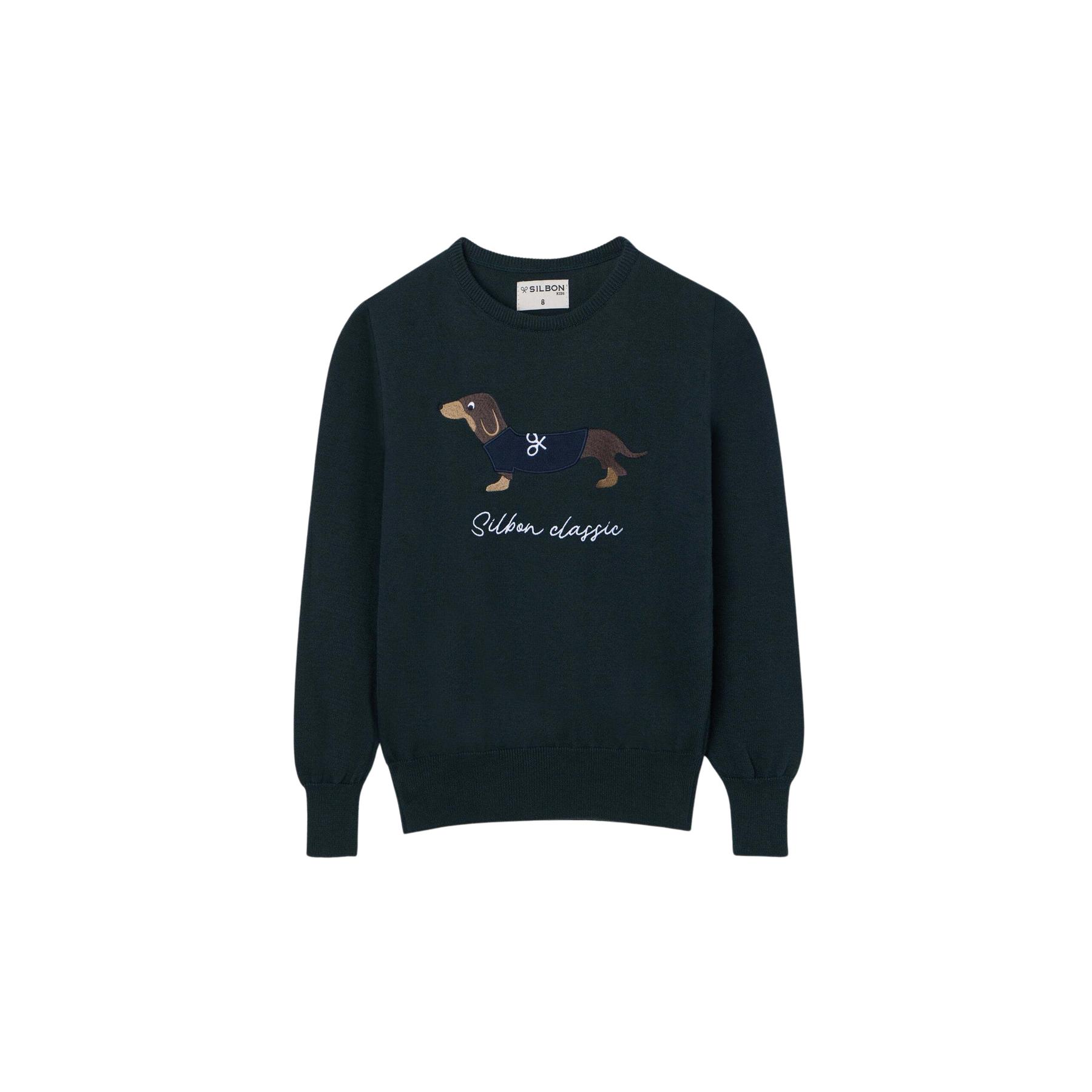 8447340179706 - Kinder Rundhals-Pullover mit Hundemuster Silbon